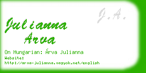julianna arva business card