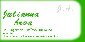 julianna arva business card